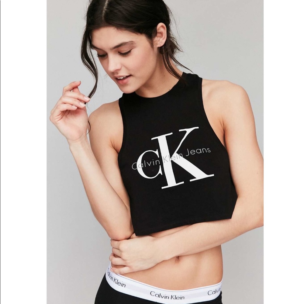 Calvin Klein Black Muscle Crop Tank